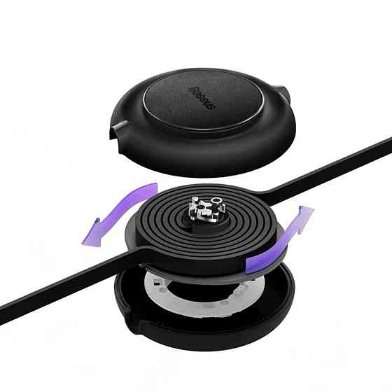 Кабель Baseus Free2Draw Retractable Crystal Fast Charging Data Cable USB to M+L+C 3.5A 1.1m Cluster Black Одесса