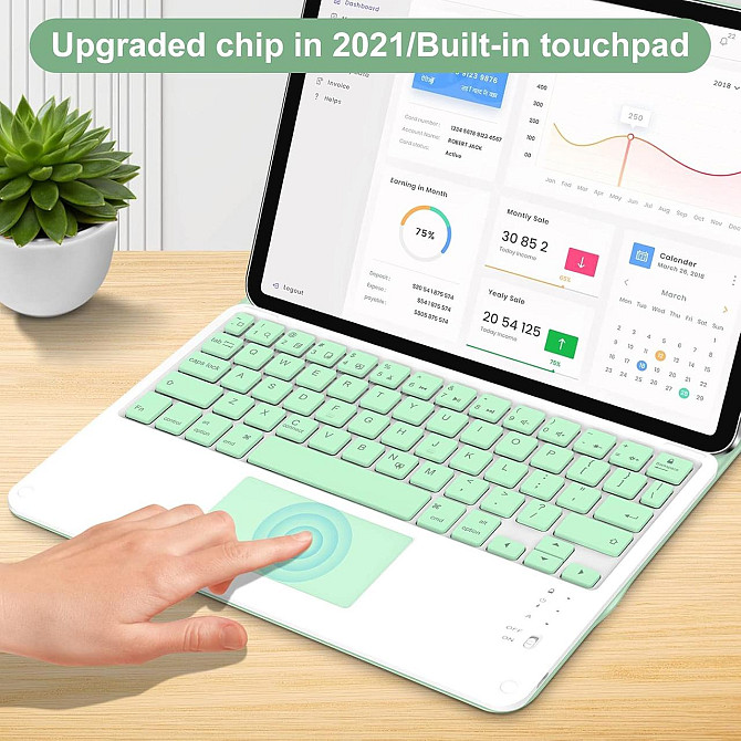 Магнитный чехол GOOJODOQ с клавиатурой для iPad Air 5 2022/Air 4 2020 10.9/iPad 4-го поколения 10.9 / iPad Pro 11 2018 Днепр - изображение 7