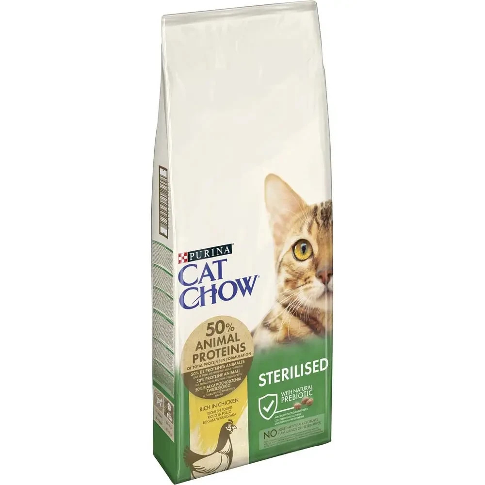 Сухий корм CAT CHOW Sterilised для дорослих стерилізованих котів, з куркою, 15 кг Київ - фото 1