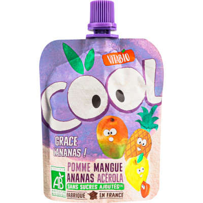 Детское пюре Vitabio Cool Fruits органическое с яблоком, манго и ананасом 90 г (60405) Винница - изображение 1