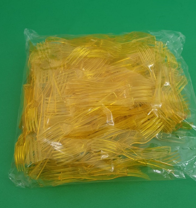 Вилка одноразовая пластиковая для фруктов Юнита Желтая (250 шт) Харків - фото 2