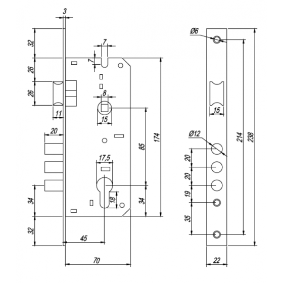 Замок врізний Avers 2800-CR with BP Харків