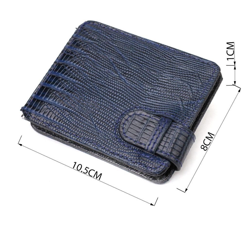 Фактурный мужской зажим для денег из натуральной кожи с тиснением Синий (CANPELLINI) Киев - изображение 7