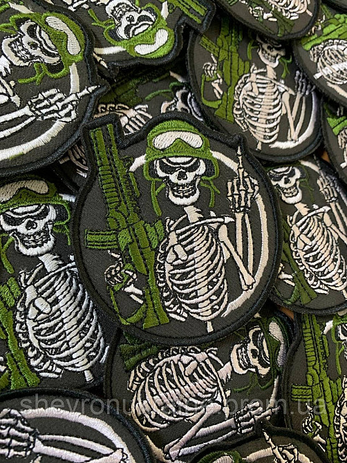 Шеврон Скелет хуліган (Форма коло. На липучці) Розмір 9x7см Київ - фото 2