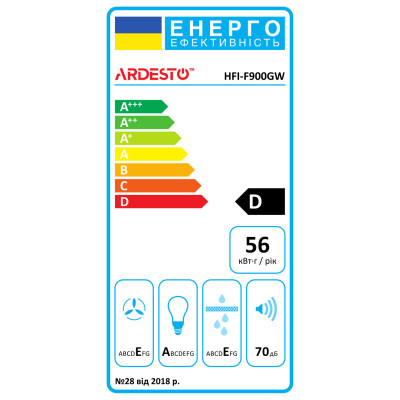 Вытяжка кухонная Ardesto HFI-F900GW Винница - изображение 5