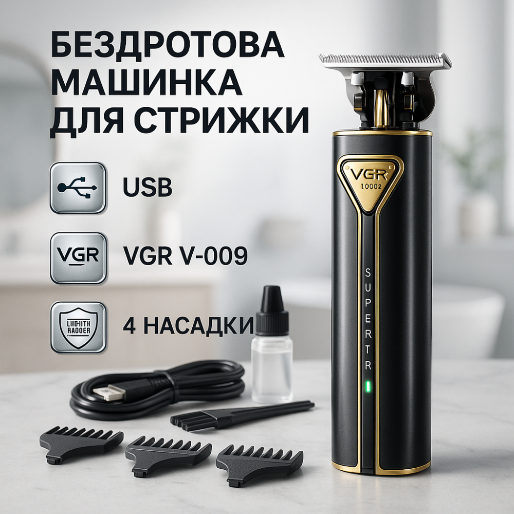 Тример для складної стрижки волосся VGR V-009, Машина для стрижки в домашніх умовах PI-16 Львів - фото 16
