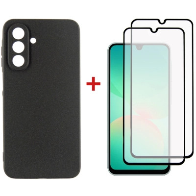 Чехол для мобильного телефона Dengos Kit Samsung Galaxy A26 Carbon + 2 pcs glass (Black) (DG-CTG2P-08) Винница - изображение 1