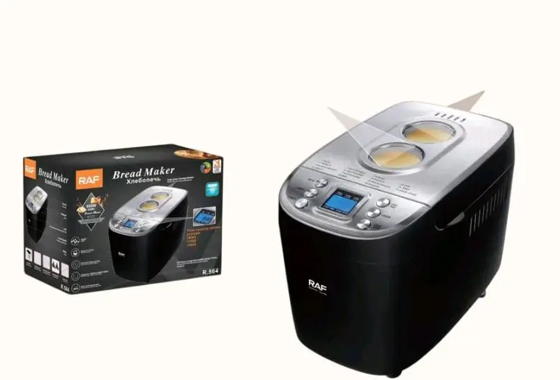 Електрична хлібопічка з РК дисплеєм та 15 програмами випікання RAF R.564 850Вт (2) Одеса - фото 2