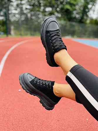 No brend Кеди жіночі M123-1 чорні (весна-осінь, еко-замша) (4749) Коломия