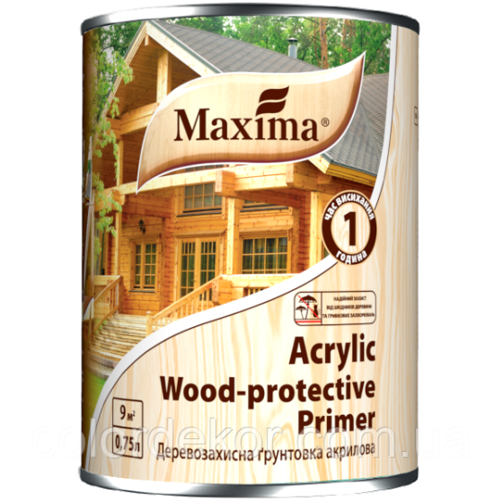 Деревозахисна грунтовка акрилова ТМ "Maxima" 0,75 л Харків