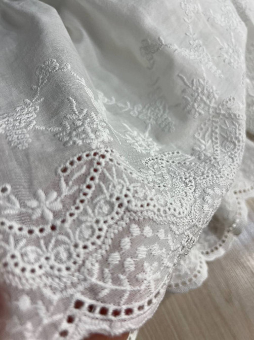 Юбка женская A-N 26070 короткая хлопковая с шортами оборки кружево резинка на талии шнурок белая, белый, M Киев - изображение 5