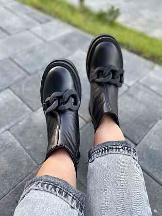 Женские черевики 032 черные натуральная кожа высота 14см подошва 3см размер 36-40 (4816) Коломыя