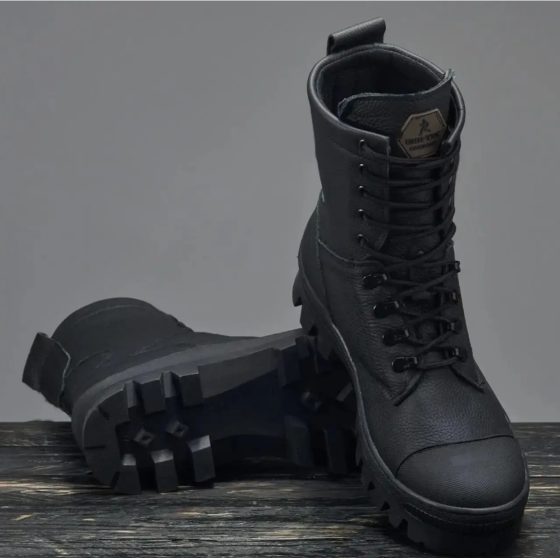 Тактичні чоловічі демісезонні чорні берці КІБОРГ ,військові чоловічі шкіряні берці Львів