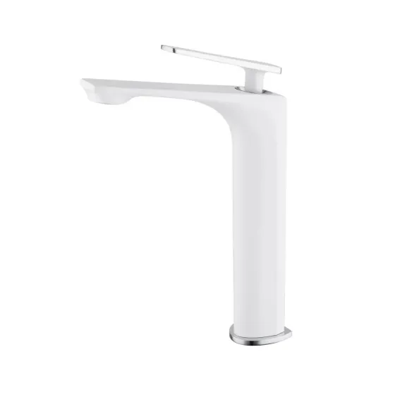 Змішувач для раковини високий Frap F1058-2 білий/хром Київ