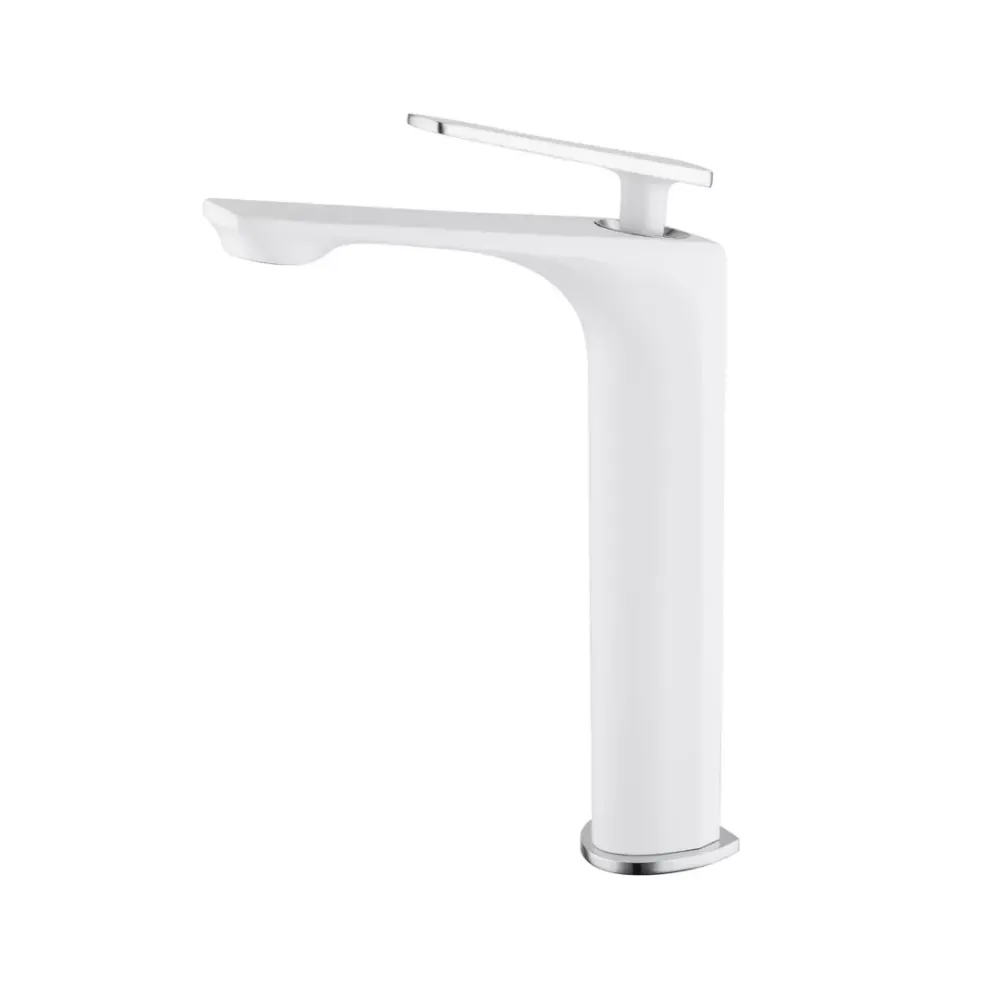 Змішувач для раковини високий Frap F1058-2 білий/хром Київ - фото 1