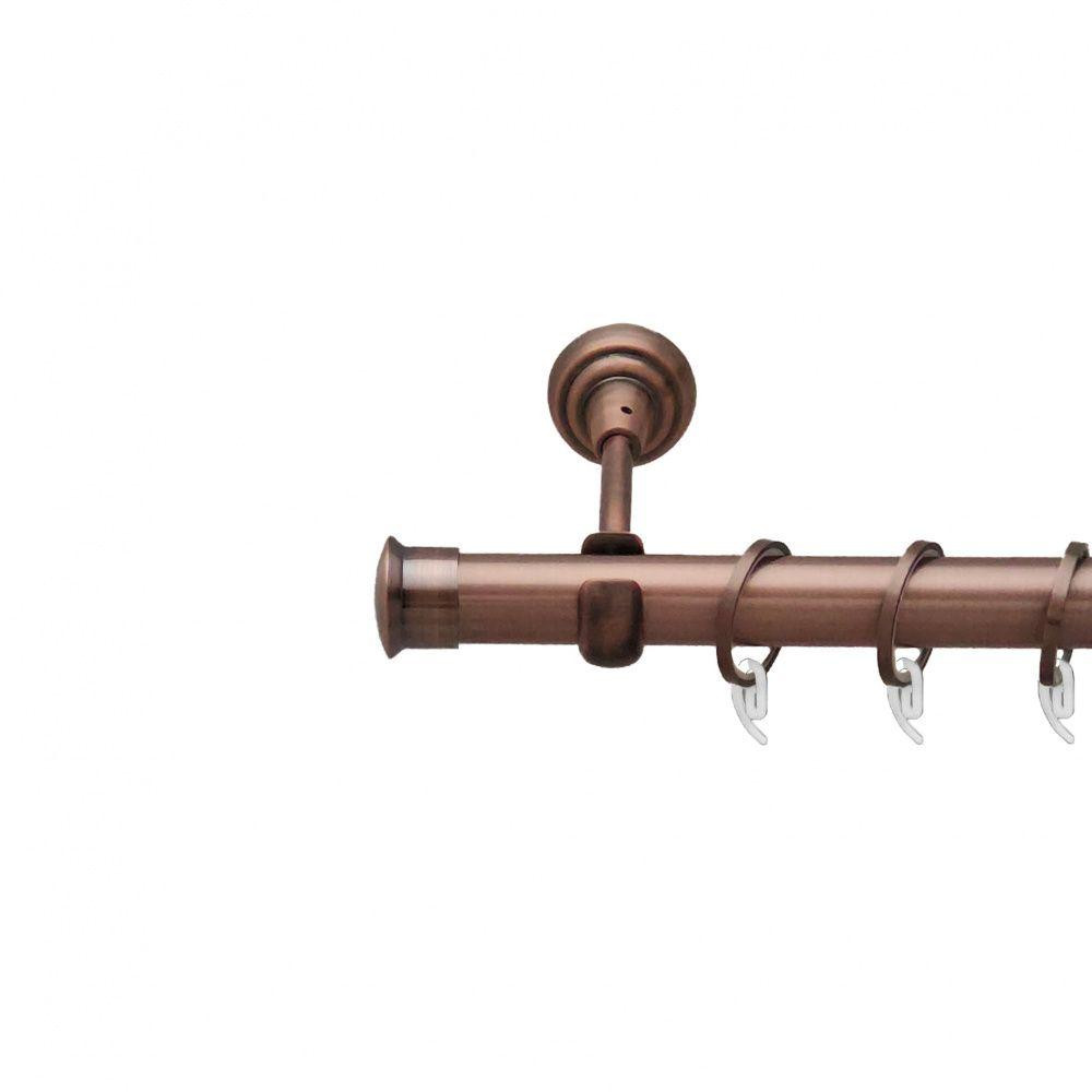 Карниз Orvit Дуо металевий однорядний відкритий гладка труба кільце фасонне металеве Мідь 25 мм 200 см (6947884) Львів - фото 1