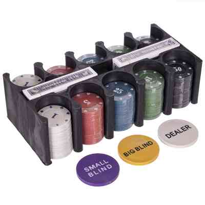 Настільна гра Johnshen Sports Покерний набір на 200 фішок з номіналом + сукно (бляшана коробка) (IG-1104215) Вінниця