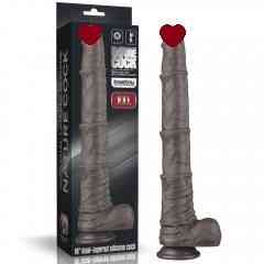Фалоімітатор - Dual Layered Bendable Silicone Cock XXL 16'' Black Sex Aura Київ