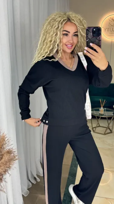 Жіночий костюм з рубчику з брюками палаццо Одеса - фото 15