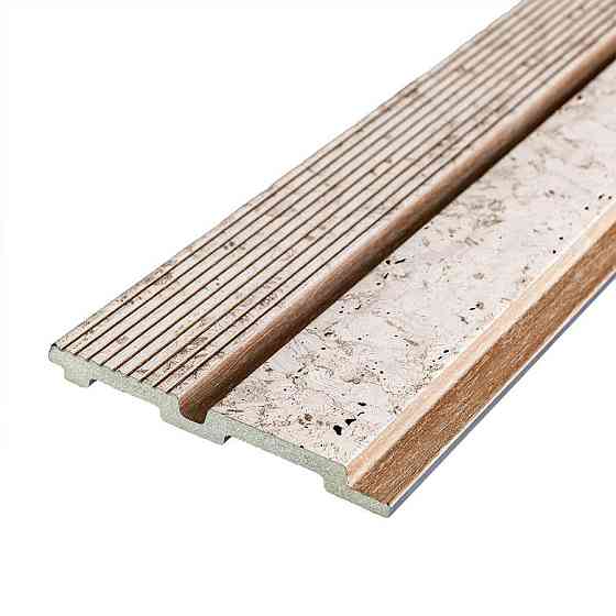 Рейка декоративна PS 2900х120х12мм Кремовий мармур із золотими вкрапленнями SW-00001748 Київ