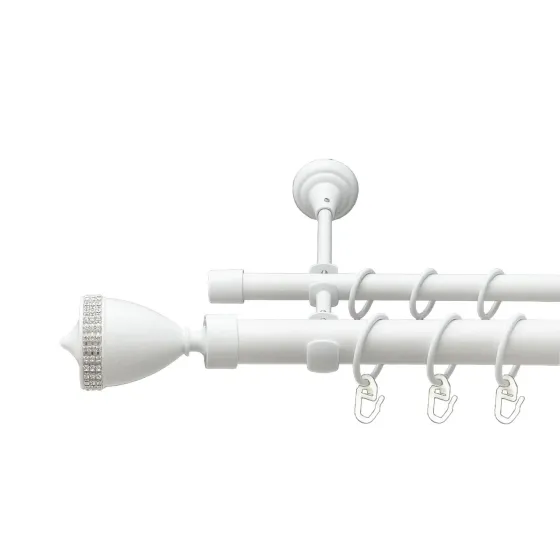 Карниз Orvit Етернія металевий дворядний відкритий гладка труба кільце металеве Арктіс 25\16 мм 300 см Львов