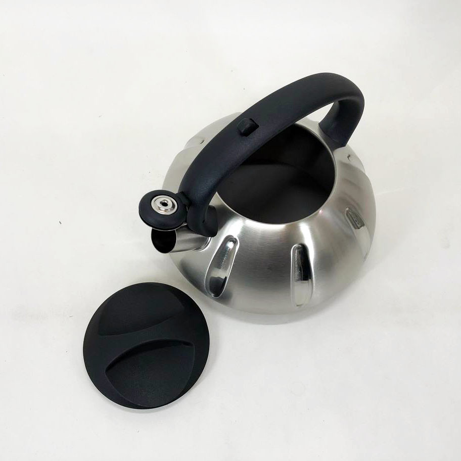 Чайник стальной со свистком на плиту Unique, Чайник металлический со свистком газовый 3 литра BU-46 Львов - изображение 7