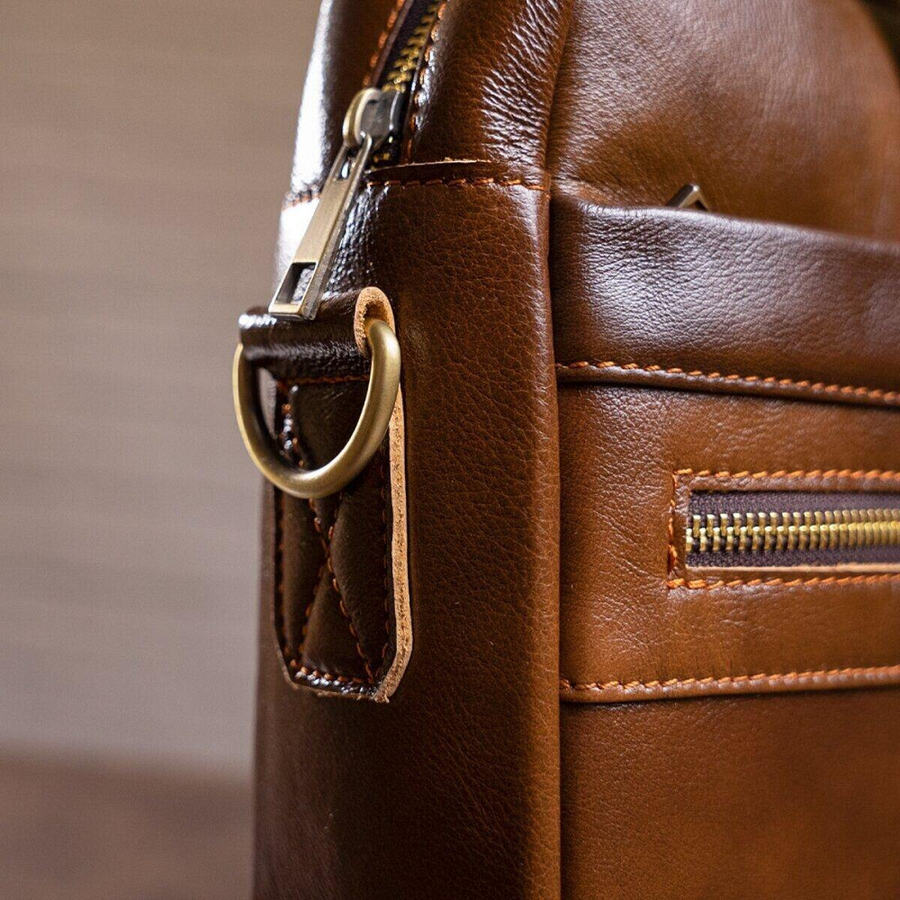 Сумка чоловіча Vintage 14626 шкіряна Коричнева Київ - фото 6