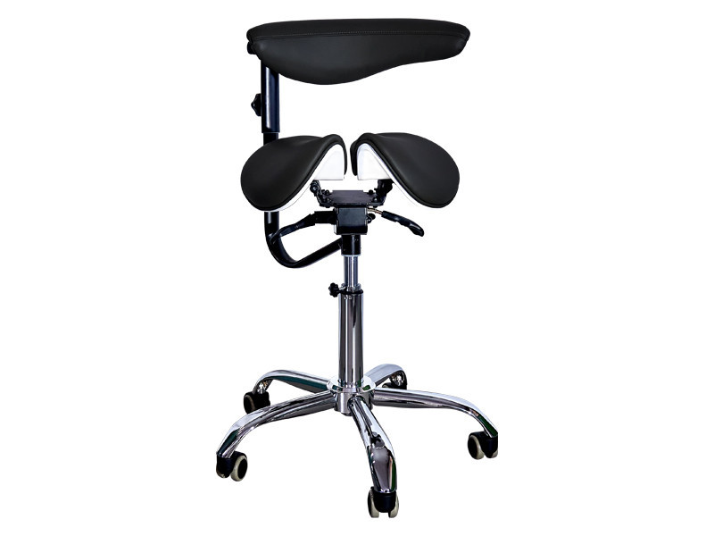 Стілець-сідло для майстра 8016-2, зі спинкою, роздільне сидіння, 3 регулювання Чорний Київ - фото 4