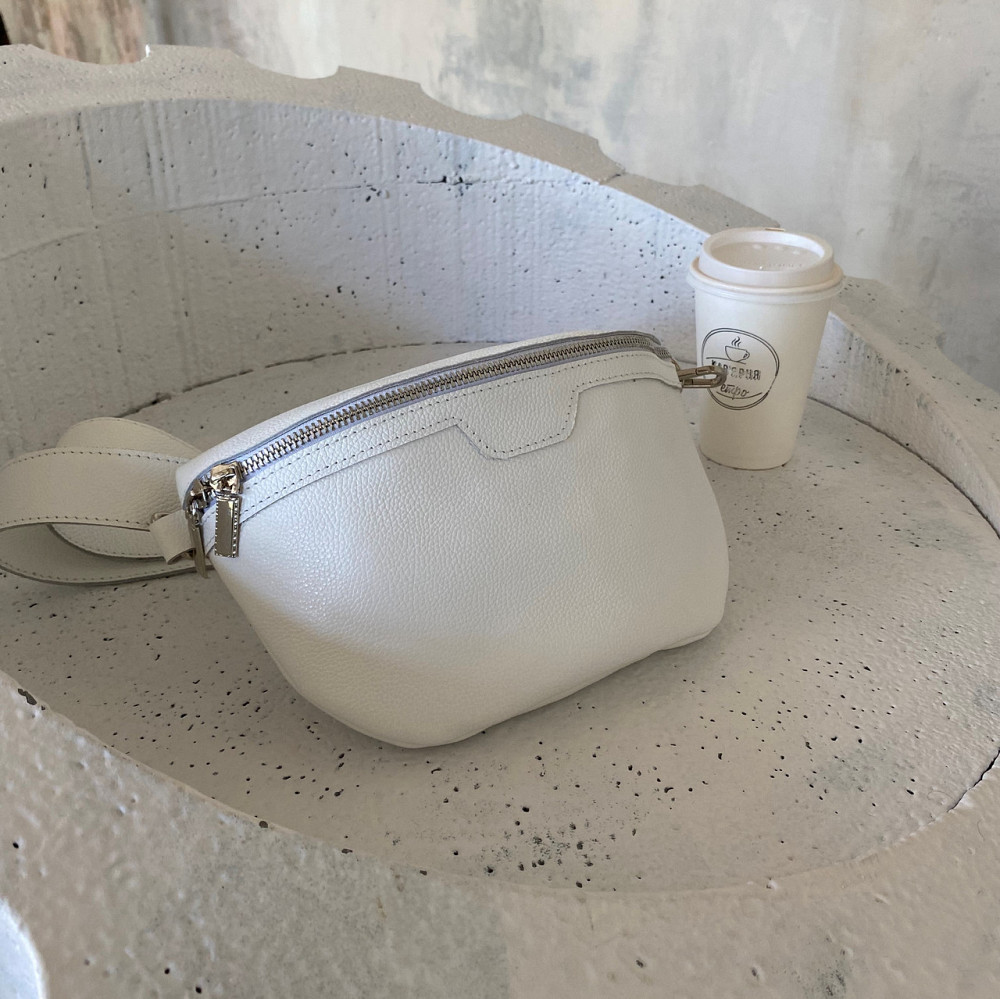 Шкіряна бананка жіноча, поясна якісна класична на кожен день, білаMasterSem Київ - фото 9