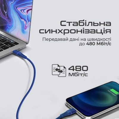 Дата кабель USB-C to Lightning powerline-ci120.blue Promate (powerline-ci120.blue) Вінниця - фото 5