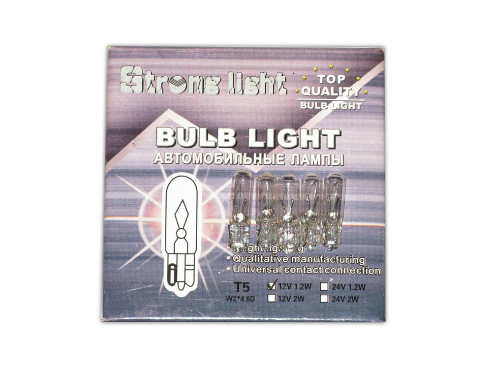 Лампочка в щиток T5 12V 1.2W W2/d-4,6мм Strong Light K-10607 Винница - изображение 1