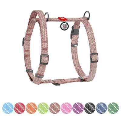 Шлея для собак WAUDOG Н-подібна Re-cotton з QR паспортом, світловідбивна M коричнева (25926) Вінниця