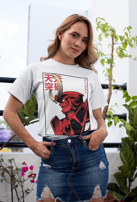 Футболка чоловіча з аніме принтом Гуррен Лаганн Классік Аніме оверсайз (S/M/L) Чорний AnimeJ0443 Дніпро - фото 11