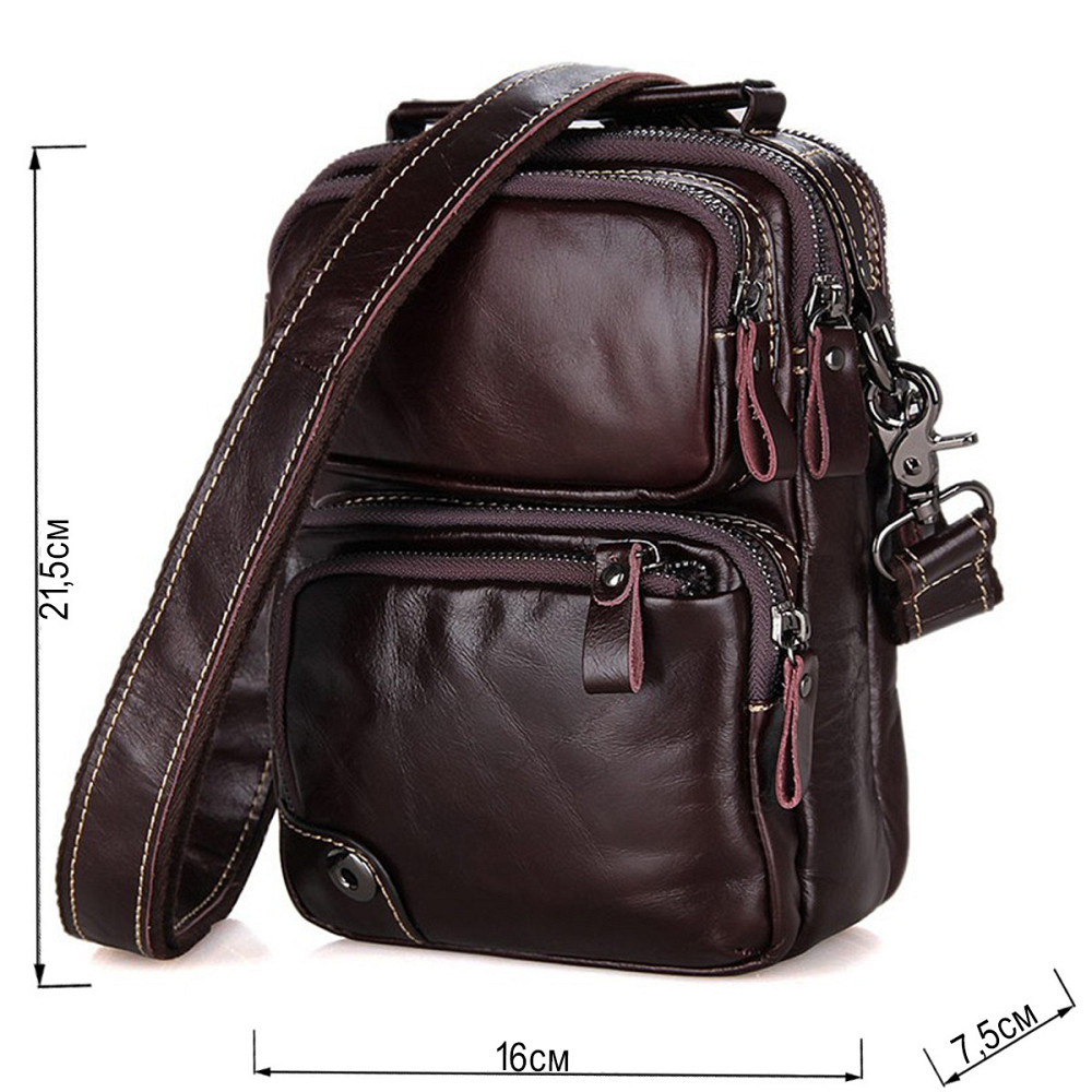 Сумка чоловіча Vintage 14435 Коричнева Київ - фото 3