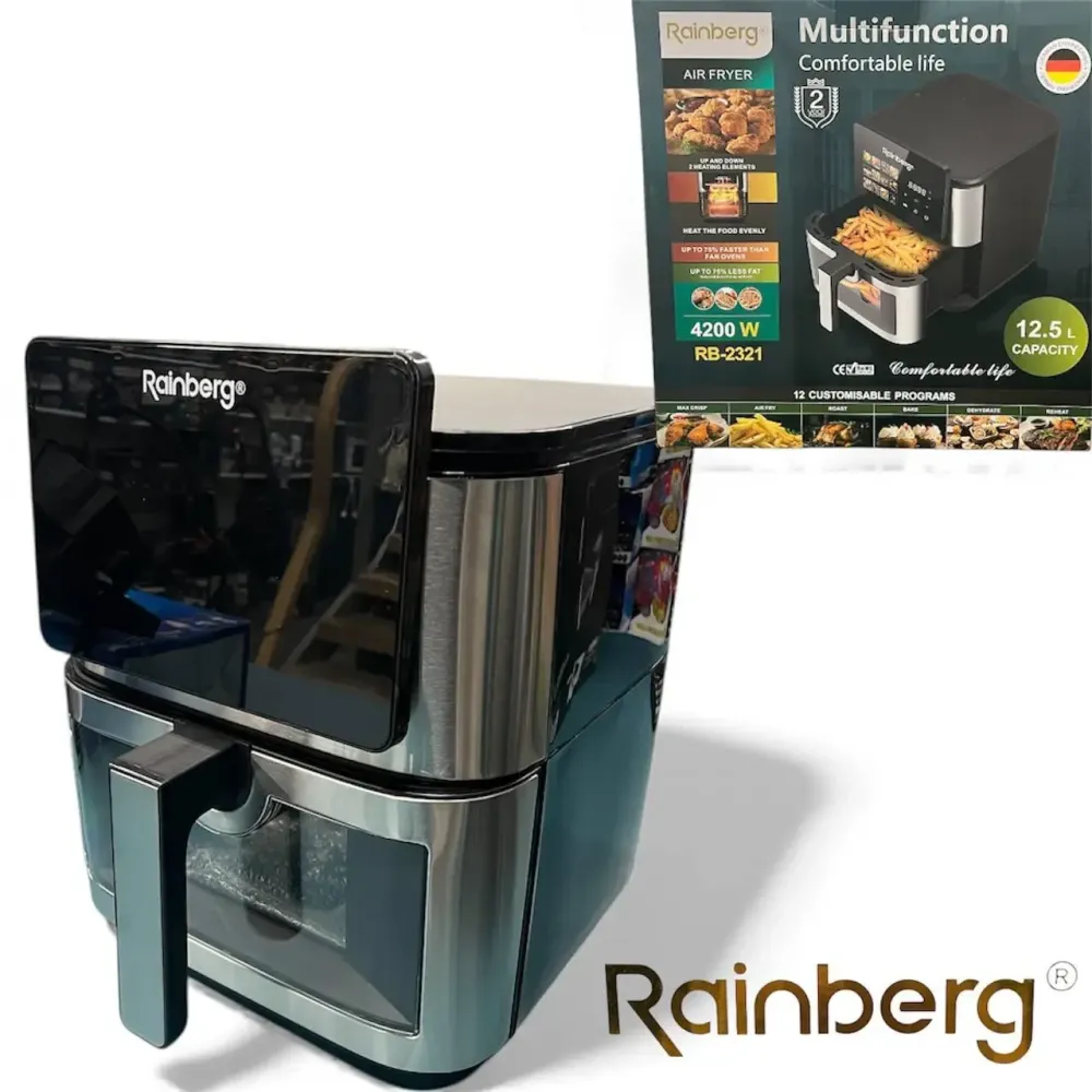 Аерофритюрка Rainberg RB-2321 12,5 л 4200 Вт з двома ТЕНами, сенсорна, 12 програм Одеса - фото 2