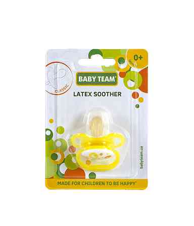 Пустышка латексная классическая 0+ Baby team Желтый Кривой Рог