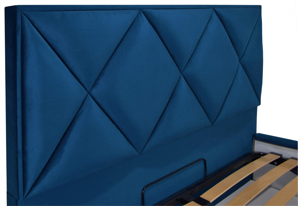 Кровать Двуспальная Leeds Comfort 180 х 190 см Missoni 017 С подъемным механизмом и нишей для белья Синий Киев - изображение 3