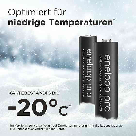 Аккумуляторные батарейки Panasonic eneloop pro AA Ni‑MH 2500 mAh 4 шт 500 циклов черные без пластика Киев