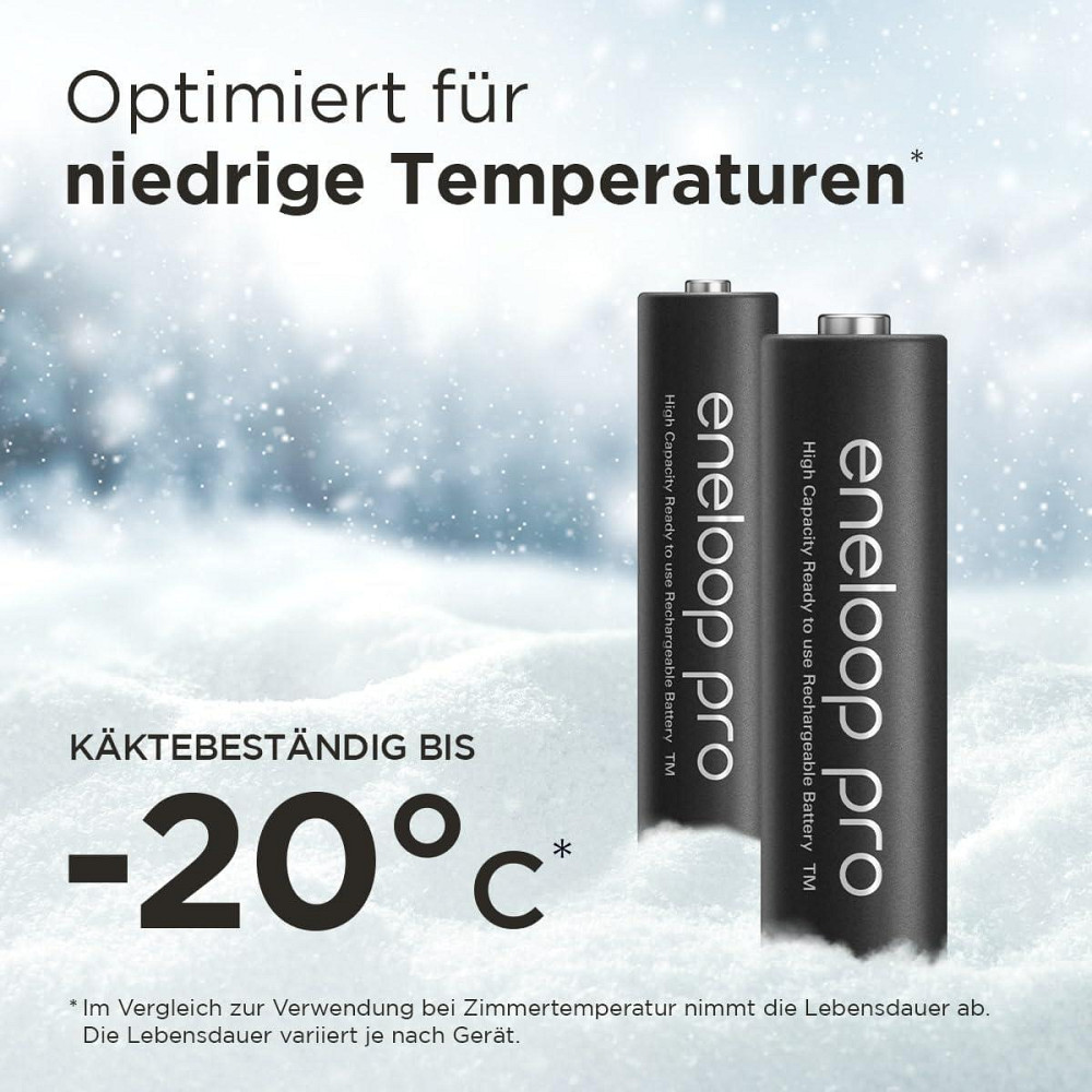 Аккумуляторные батарейки Panasonic eneloop pro AA Ni‑MH 2500 mAh 4 шт 500 циклов черные без пластика Киев - изображение 2