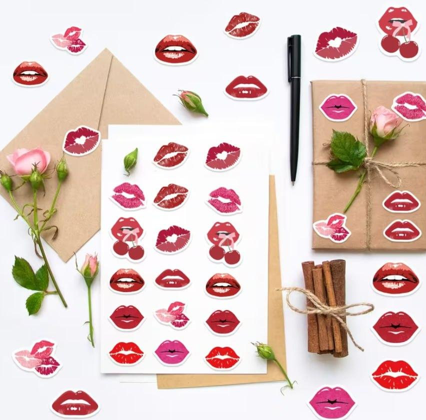 Набір наклейок губи та поцілунки, 500 шт, 10 дизайнів Київ - фото 4