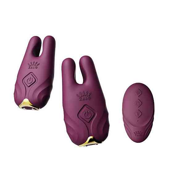 Смарт-вибратор для груди Zalo - Nave Velvet Purple, пульт ДУ, работа через приложение Sex Aura Киев