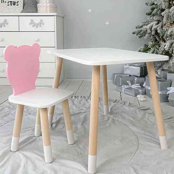 Деревянный комплект детский столик и стульчик, красивая детская мебель для развития творчества и игр малышу Киев