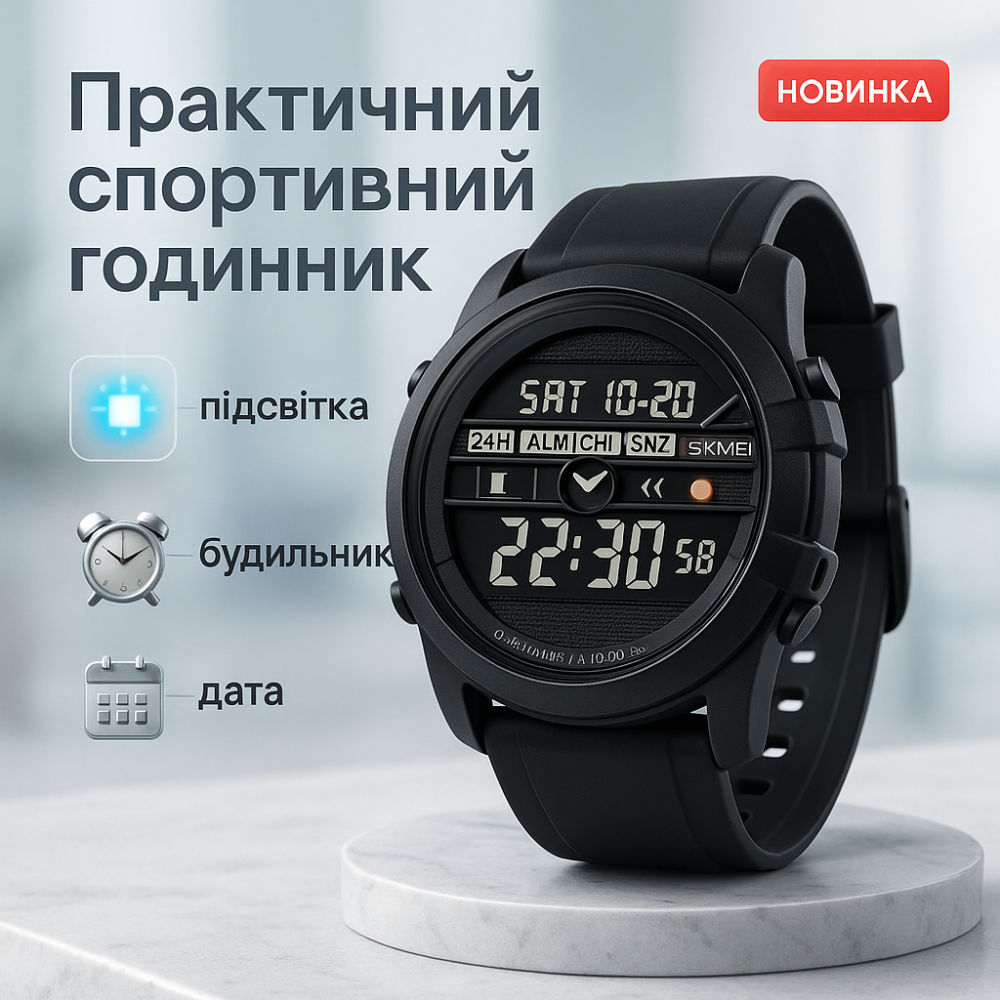 Часы армейские скмей SKMEI 2442BK, Современные военные часы, Часы для туризма для походов FZ-54 Львов - изображение 4