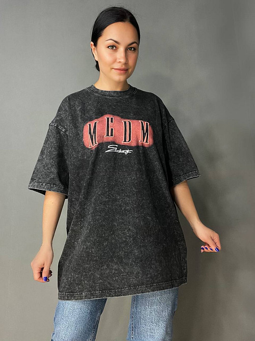 Футболка женская YUJIE YISHANG 160 оверсайз тай-дай большие размеры, черный, one size Киев - изображение 16