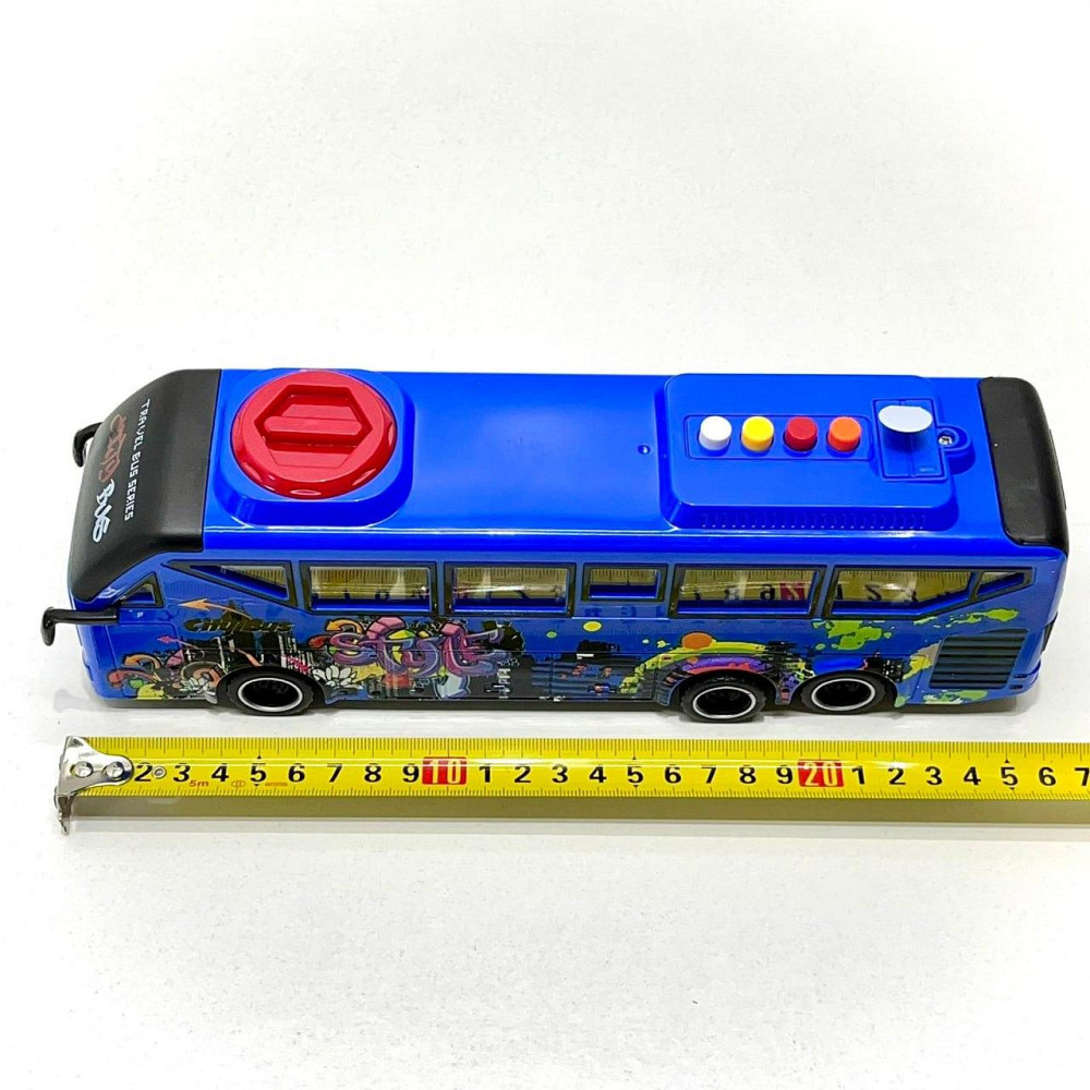 Автобус з інерцією підсвічуванням та звуком відкриваються двері 27см Синій (JS162BC) Чернігів - фото 10