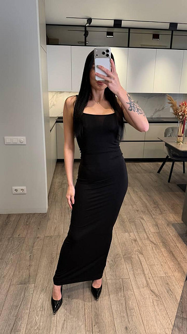 Женское вечернее элегантное длинное платье кулир Черный, 46/48 Одесса - изображение 7