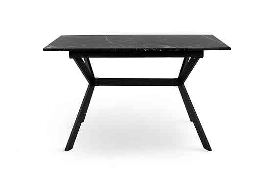 Стіл Хьюстон 130(+40)*77 чорний метал/мрамор чорн Киев