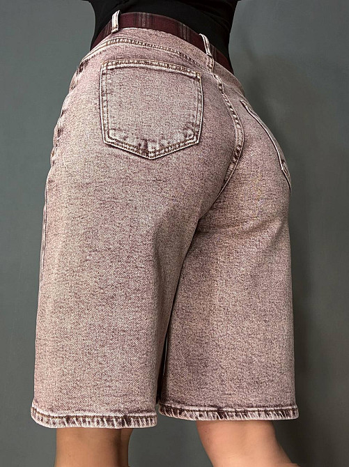 Шорти жіночі джинсові Liana 4-051 бермуди з ременем стрейчеві коричневі, коричневий, 28, 28, 76 см, 106 см Київ - фото 13