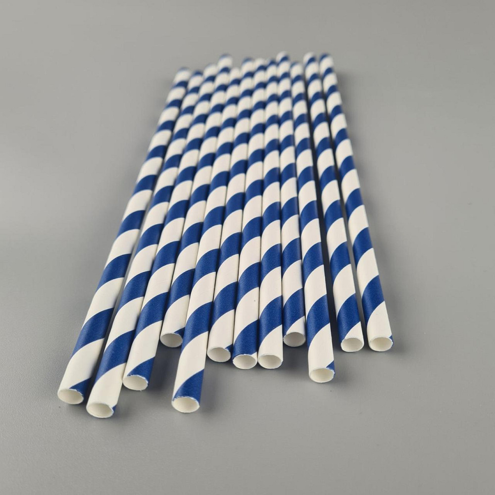 Соломка трубочка паперова Ø 5 мм 20 см "Віта " біло-синя 25 шт (1 пачка) Харків - фото 1
