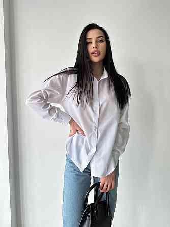 Жіноча базова біла сорочка з бавовни Одеса